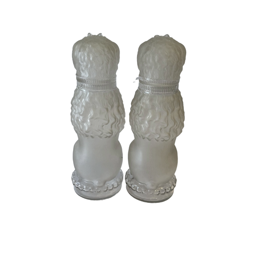 French glass dog jars