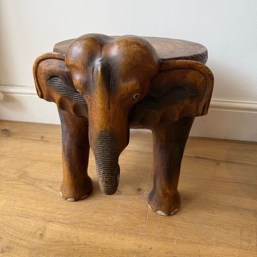 Pair of hardwood elephant side tables