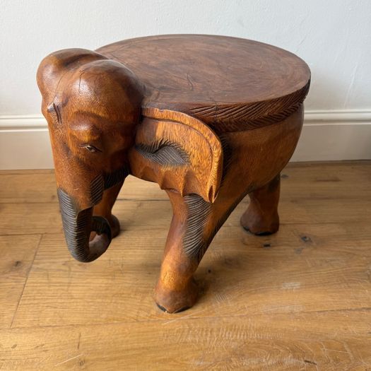 Pair of hardwood elephant side tables