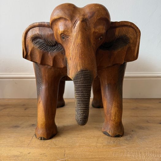 Pair of hardwood elephant side tables