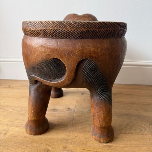 Pair of hardwood elephant side tables