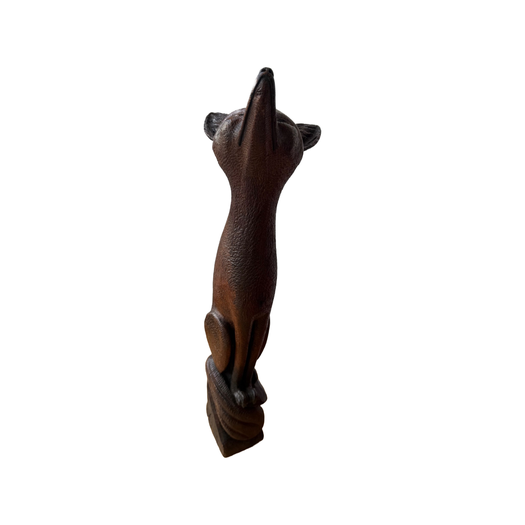 English 19th century carved oak fox