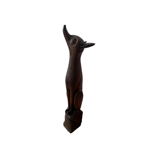 English 19th century carved oak fox