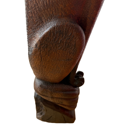 English 19th century carved oak fox