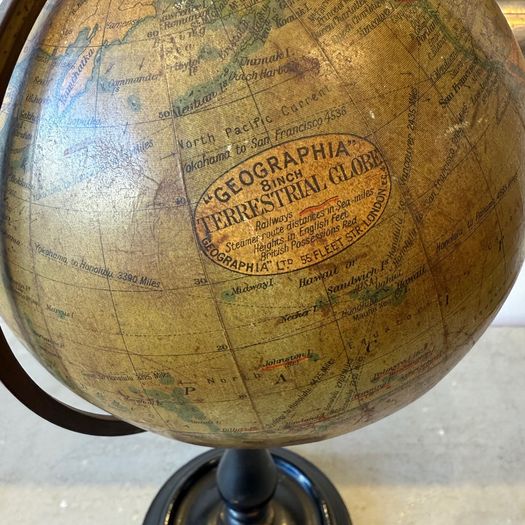 English antique library globe