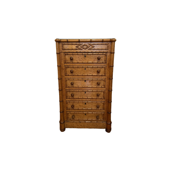 Faux bamboo column chest of small proportions
