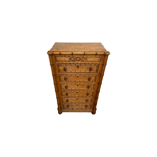 Faux bamboo column chest of small proportions