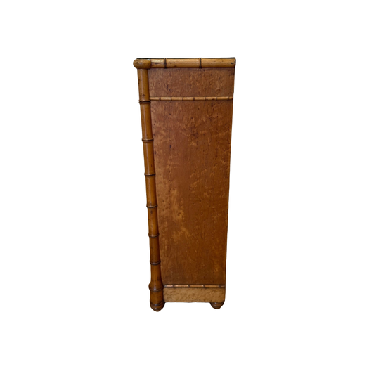 Faux bamboo column chest of small proportions