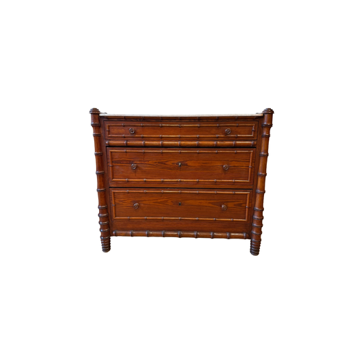 French 19th century faux bamboo chest of drawers