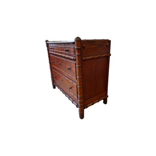 French 19th century faux bamboo chest of drawers