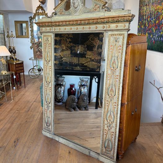 French art nouveau painted mirror