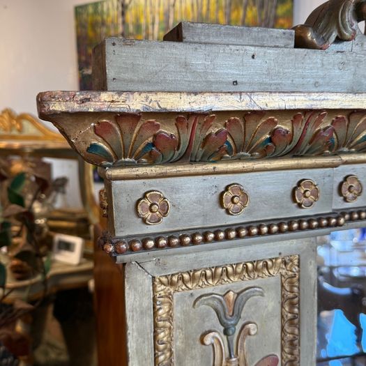 French art nouveau painted mirror