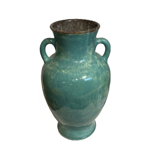 French mid-century turquoise vase