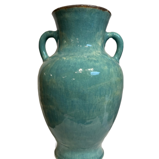 French mid-century turquoise vase