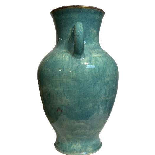 French mid-century turquoise vase