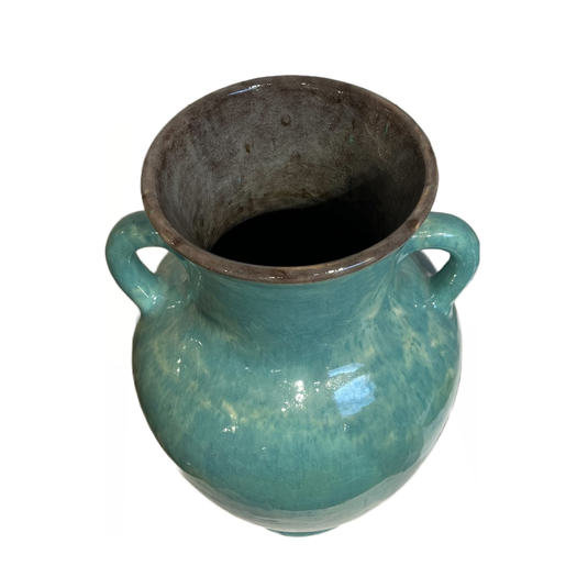 French mid-century turquoise vase