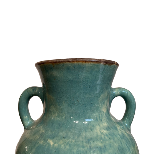 French mid-century turquoise vase