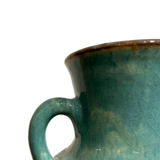 French mid-century turquoise vase