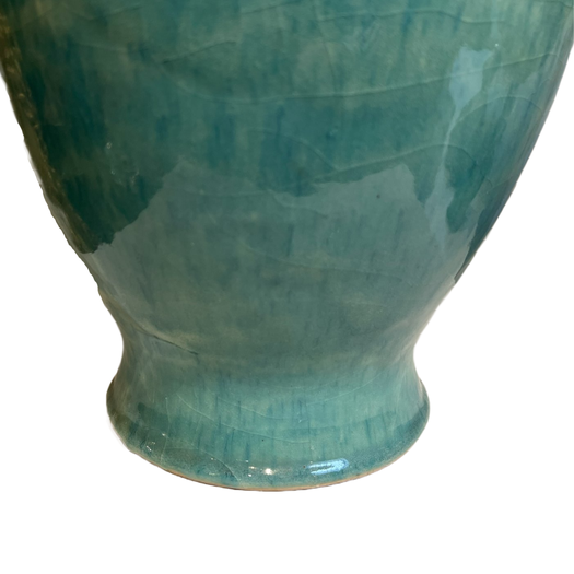 French mid-century turquoise vase