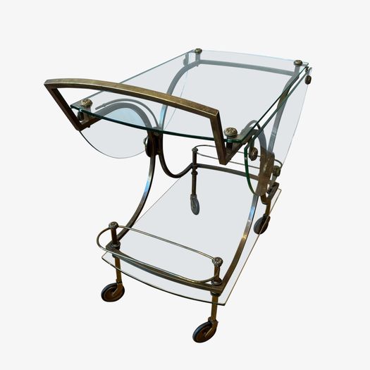 French neoclassical style gilt brass drinks trolley attributed to Maison Jansen