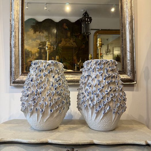 French pottery lamps