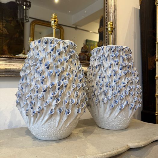 French pottery lamps