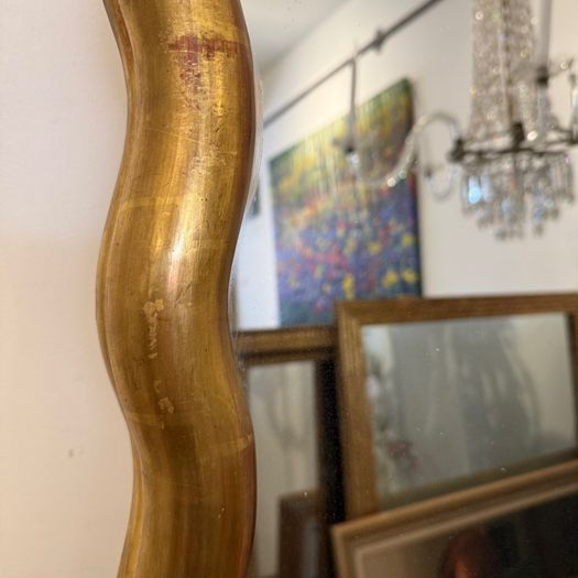 Large wavy edge mirror