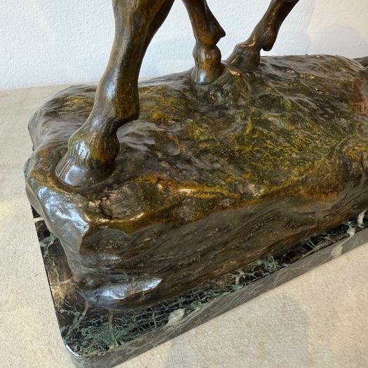 Large antique bronze bull