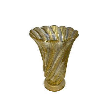 Large gold vintage Murano Glass Vase