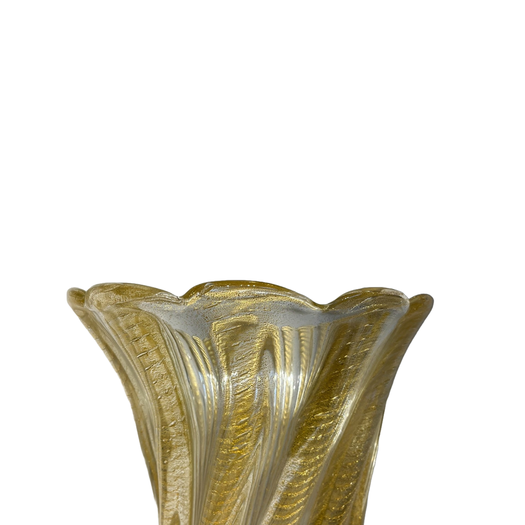 Large gold vintage Murano Glass Vase