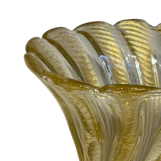 Large gold vintage Murano Glass Vase