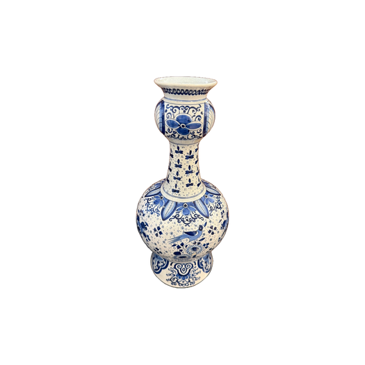 Large pair of Delft onion neck vases