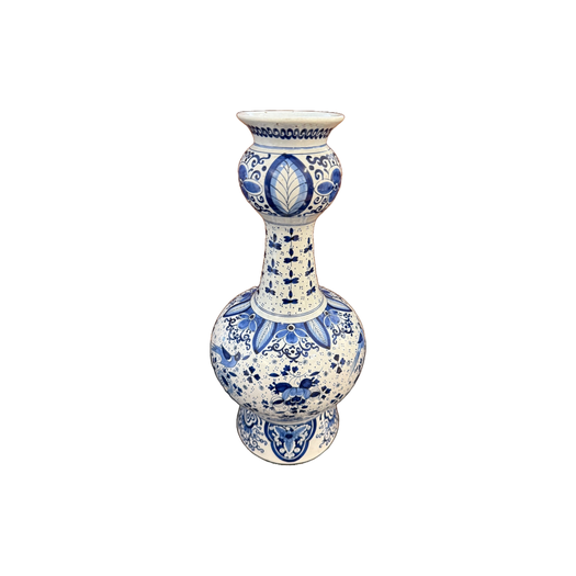 Large pair of Delft onion neck vases