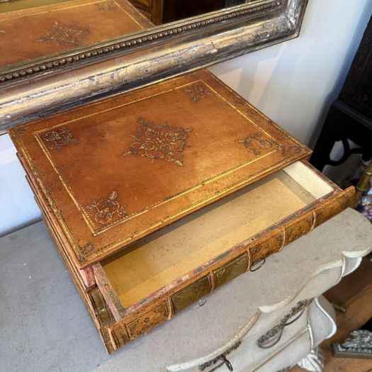 Leather book box of 5 drawers