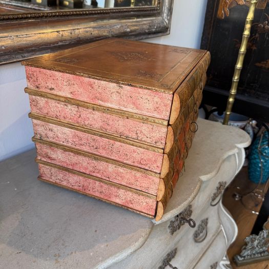 Leather book box of 5 drawers