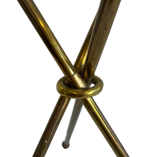 Mid-century brass circular tripod table