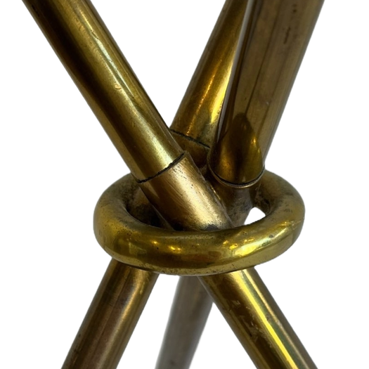 Mid-century brass circular tripod table