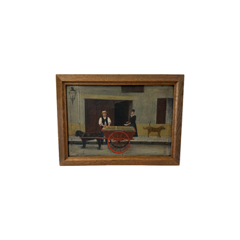 Folk art oil on canvas