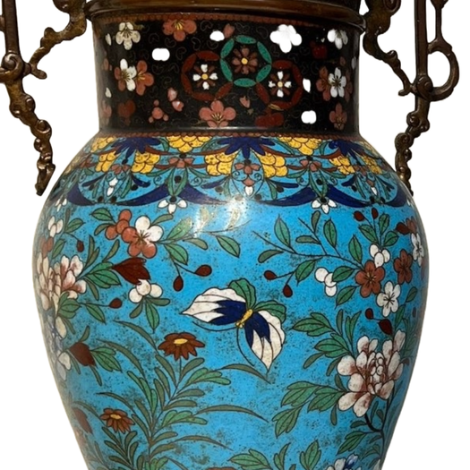 Pair of Japanese cloisonné vases