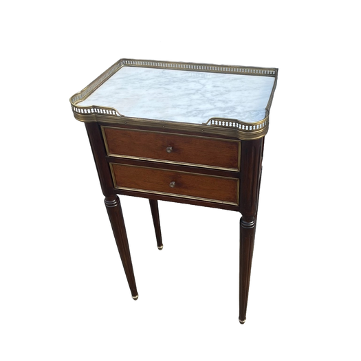 Pair of Louis XVI style mahogany bedside tables