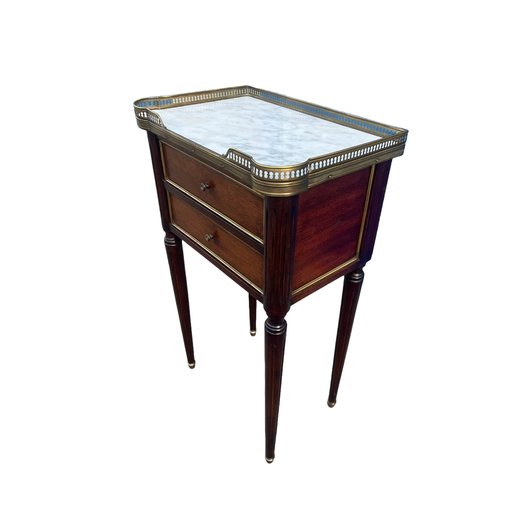 Pair of Louis XVI style mahogany bedside tables