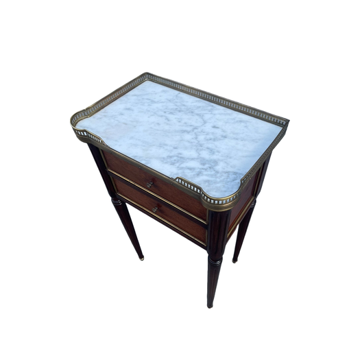 Pair of Louis XVI style mahogany bedside tables