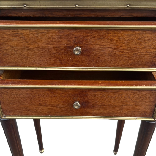 Pair of Louis XVI style mahogany bedside tables
