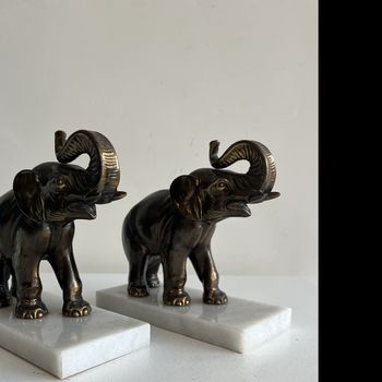 Pair of art deco elephant sculptures