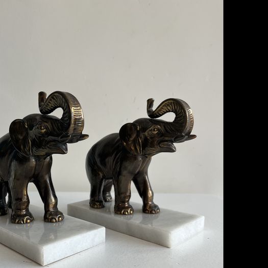 Pair of art deco elephant sculptures