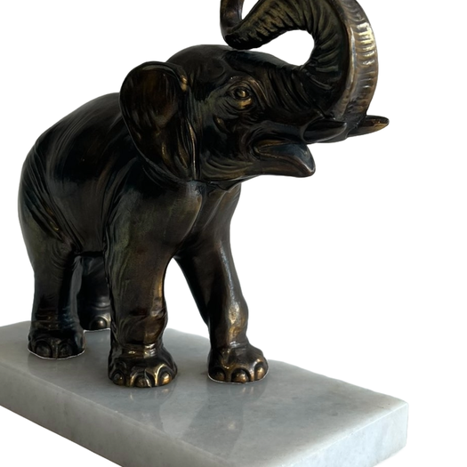 Pair of art deco elephant sculptures