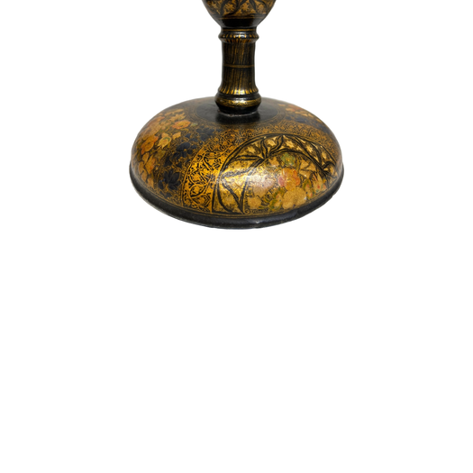 Pair of painted Kashmiri candlesticks