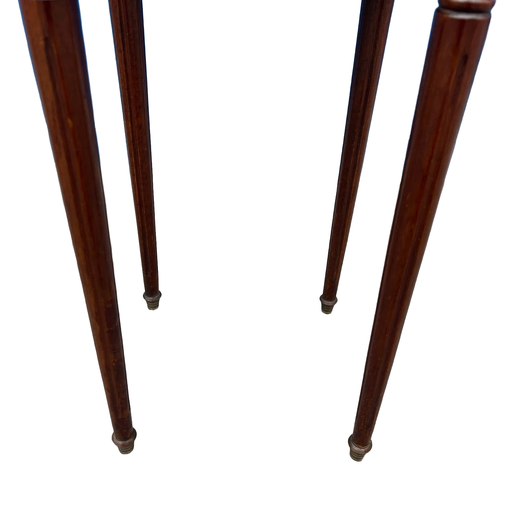 Petite pair of Louis XVI style mahogany bedside tables