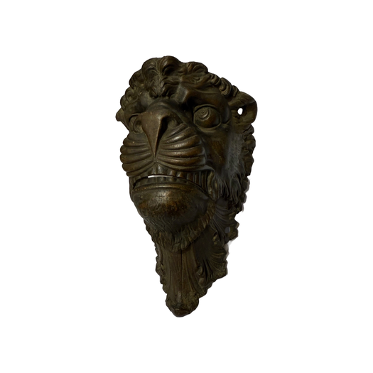 Set of 4 bronze lion billiard pockets