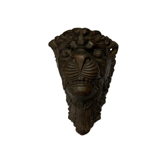 Set of 4 bronze lion billiard pockets